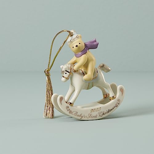 Baby's 1st Christmas Ornament Winnie The Pooh Porcelain Holiday Decor — Lenox 2023