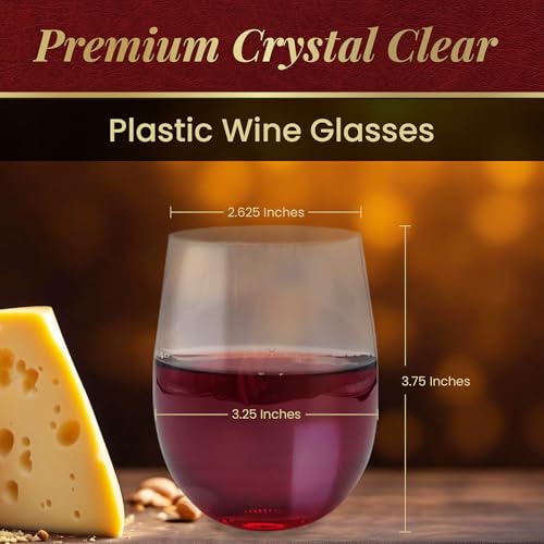 Reli. Disposable 12oz Clear Wine Glasses - 48 Pack, Shatterproof & BPA-Free