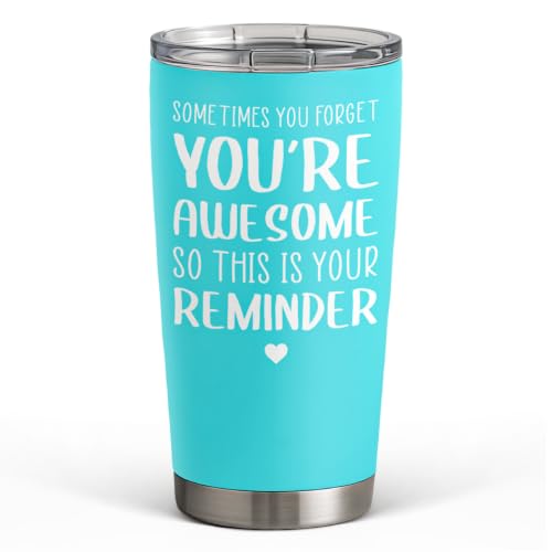 SANDJEST Sometimes You Forget That You’re Awesome Tumbler Gift Set - Inspiration 1, 20oz Insulated Travel Mug