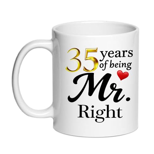 SIUNY 35th Anniversary Couple Coffee Mugs Set of 2 – 11oz Wedding Gift for Parents & Grandparents, Husband & Wife, 35 Year Celebration