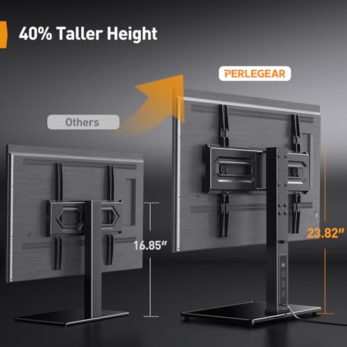 32-80 Inch TV Stand Mount with Power Outlet and Swivel - Fits Up to 99 lbs