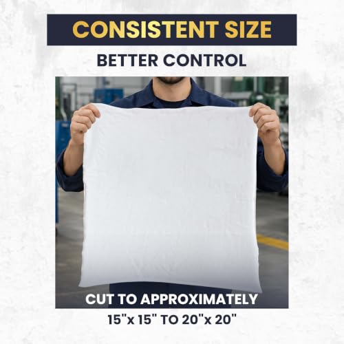 SupremePlus 25 lbs. White Cotton Knit T-Shirt Rags - Lint-Free, Absorbent Cleaning Cloths