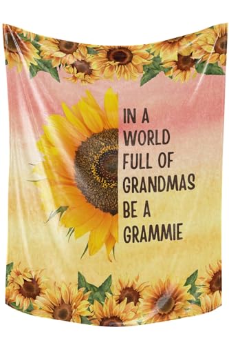 Huglanket Grammie Gifts Sunflower 50" x 65" Flannel Throw Blanket for Grandmothers
