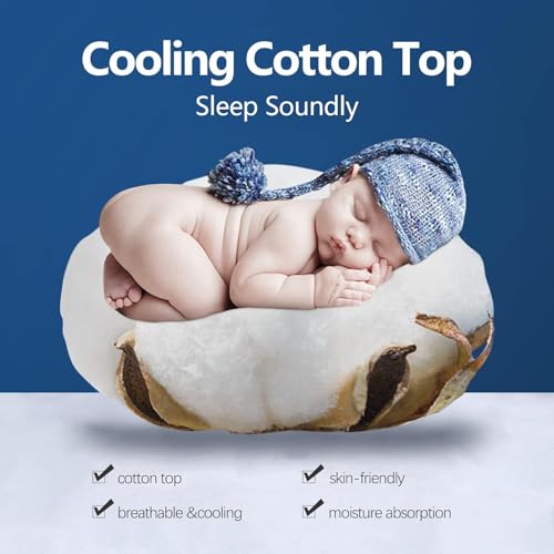 COONP Queen Mattress Topper - White Extra Thick Cotton Pillow Top Bedding