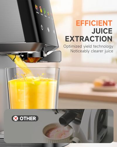 VCK Titanium Gray Cold Press Juicer with 5.12" Wide Feed Chute & High Juice Yield