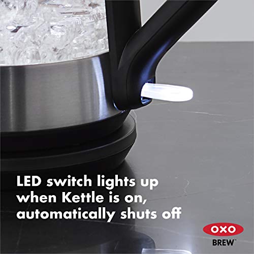 OXO Cordless Glass Electric Kettle - 1.75L Rapid Boil & Easy Pouring