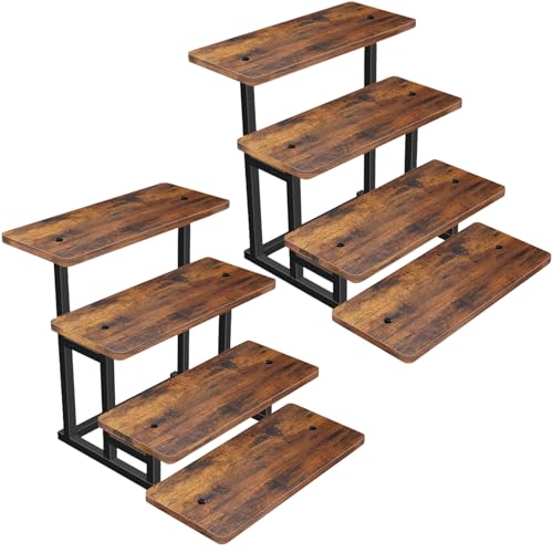 2 Pack Wooden Cupcake Stand 4 Tier Dessert Display Set for Weddings & Parties