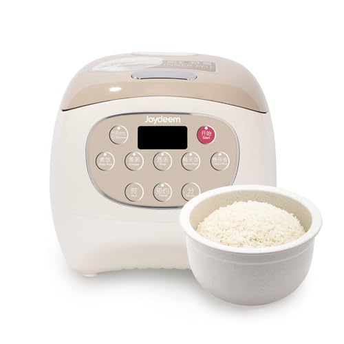 Joydeem 2.5-Cup Ceramic Rice Cooker with Pure Inner Pot, 1.2L, Health & PFOA Free