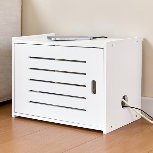 WiFi Router Storage Cabinet with Cable Management and Ventilation