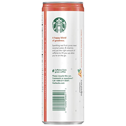 Peach Passion Fruit Starbucks Refreshers Juice Cans - Pack of 12