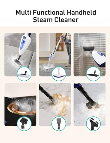 Aspiron 12-in-1 Aquamarine Steam Mop 1500W Detachable Handheld Floor Cleaner