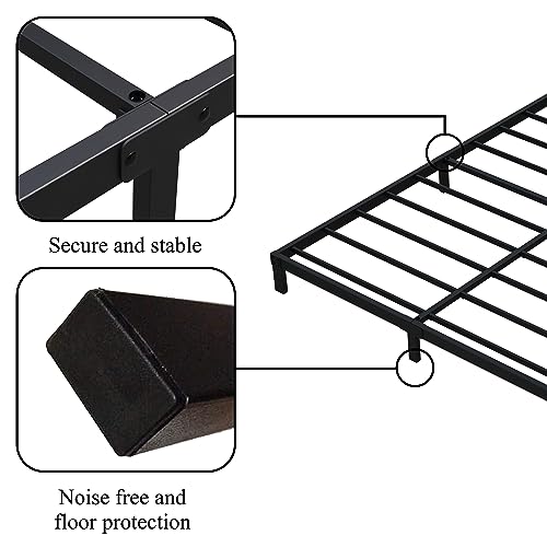 Queen Bed Frame - Low Profile 7 Inch Platform, Heavy Duty Steel Support