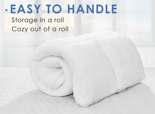 King Cooling Plush Mattress Topper - Classic Square White, Extra Thick