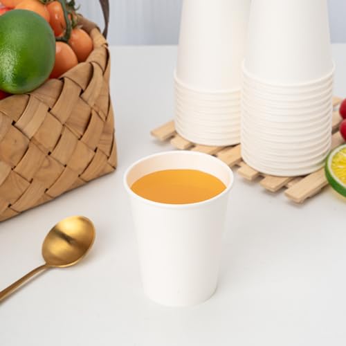 Disposable 8 oz Coffee Cups - 500 Pack, Leak-Proof Food Safe Paper Cups