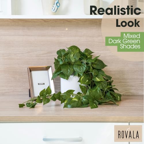 Artificial Potted Plant with Dark Green Faux Hanging Vine - Realistic Indoor Decor