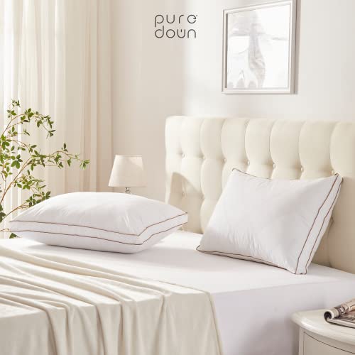 Gusseted Style 1 Goose Feather & Down Pillow Set - Standard/Queen, Pack of 2