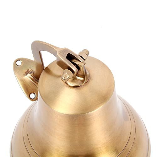 Antique Brass 6-Inch Wall Mounted Nautical Bell - Vintage Hanging Ship Bell - Antique Finish