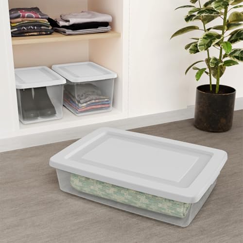 Sterilite 20 Quart Stackable Clear Plastic Storage Bins - 6-Pack