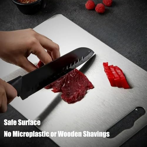 14-Inch x 10-Inch Pure Titanium Cutting Board Double Sided Non-Toxic Kitchen Utensil