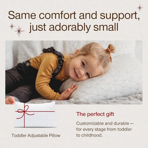 Coop Home Goods Original Toddler Adjustable Pillow - Soft, Breathable, Washable 19x13 in, CertiPUR-US & GREENGUARD Gold Certified