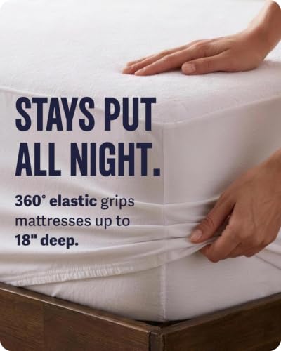 SafeRest Waterproof Full Mattress Protector - White, Fits Full Size Bed