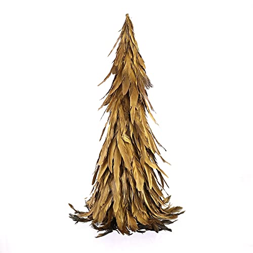 HomArt Gold Luster Feather Tree, 20 inch
