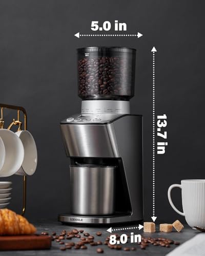 Electric Conical Burr Coffee Grinder with 51 Settings & Timer