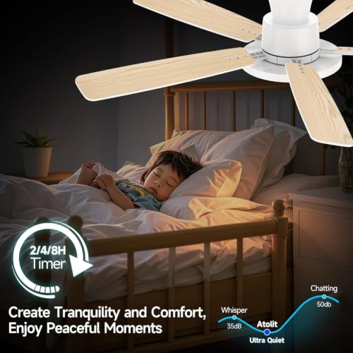 52-Inch Smart Ceiling Fan with Lights, Alexa & Google Compatible, White