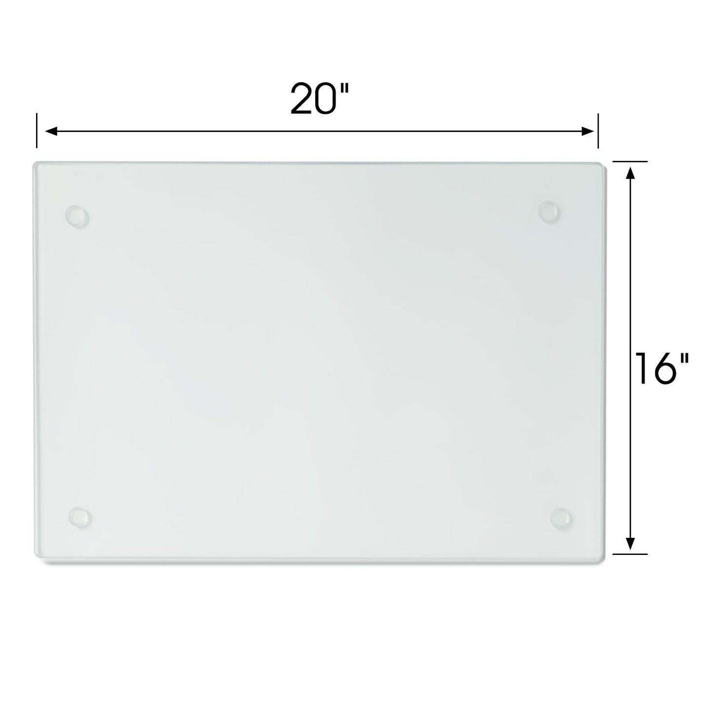 JAMBALAY 20"x16" Tempered Glass Cutting Board for Kitchen, Large Glass Cutting Board with Non-Slip Feet, Glass Chopping Board, Heat Resistant, Scratch Resistant, Dishwasher Safe