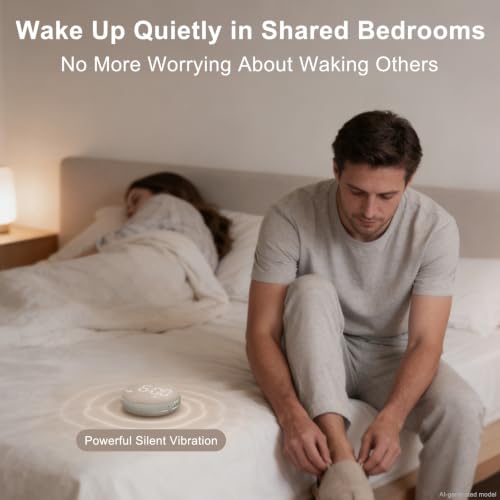 SolaceRise Extra Loud Vibrating Bed Shaker Alarm Clock Putty - Heavy Sleepers