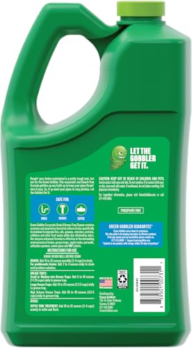 Green Gobbler Enzyme Drain Cleaner 4 Gallon Pack of 4 for Grease & Septic Tanks
