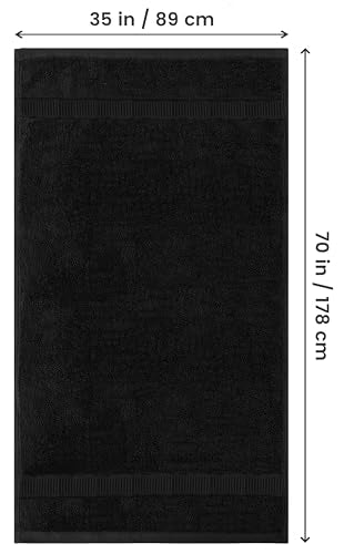 Utopia Towels 2 Pack Jumbo Bath Sheets Black - 600 GSM Ultra Soft, Absorbent, Hotel Quality 35x70 Inches