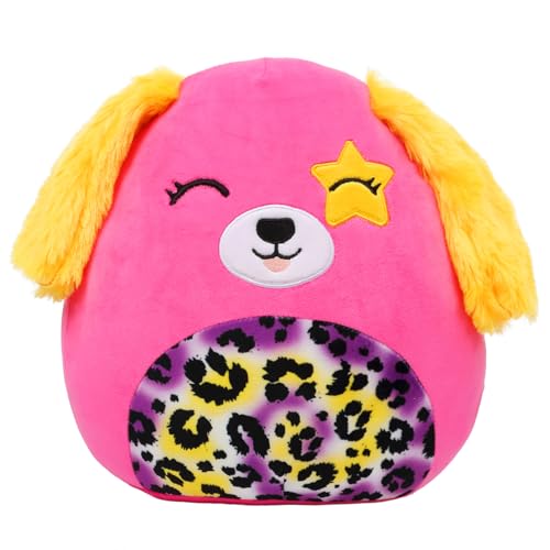 12¡± Hot Pink Dog with Leopard Belly Plush Pillow Soft Stuffed Animal Cute Plush Toy Birthday Christmas Festival Gifts for Kids Valentine's Day Gifts for Girlfriend