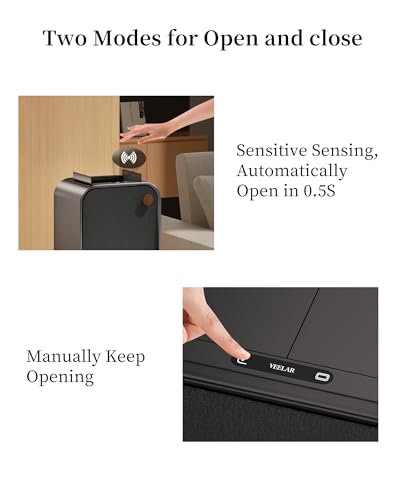 Motion Sensor Trash Can - 5.5 Gallon Touchless Garbage Bin Grey - Kitchen Bathroom Bedroom Office