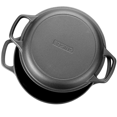 Pre-Seasoned Cast Iron Dutch Oven with Lid and Baking Set - 5QT