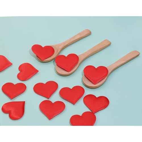 ONLYKXY 200Pcs 3.5cm Big Sponge Confetti Decor Glitter Flower Heart Shape Petals Table Decoration for Wedding Party Valentine's Day Scatter Ponge Petal Confetti (Red)