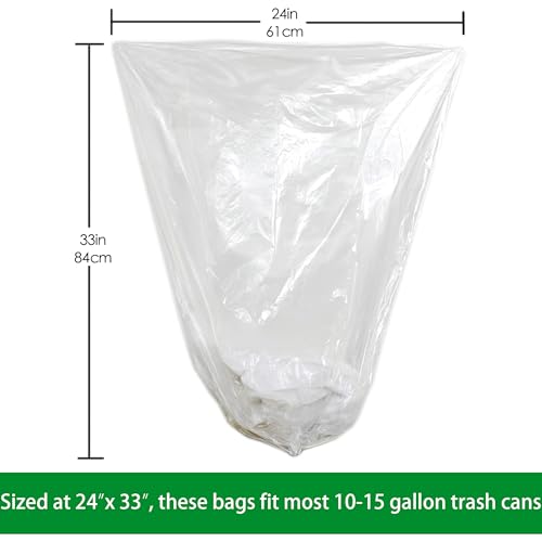 Wholesale 50-Pack TYPLASTICS 24x33 Inch Trash Can Liners - 1000 Count, Leak-Proof, Fits 10-15 Gallon Bins