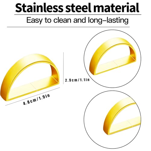 GERILKAI 16 Pcs Gold Semicircle Napkin Rings - Stainless Steel Dinner Decor