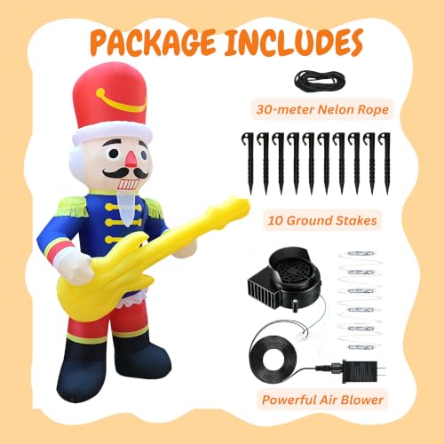 12ft Christmas Inflatable Nutcracker Soldier with LED Lights for Outdoor Yard Decor