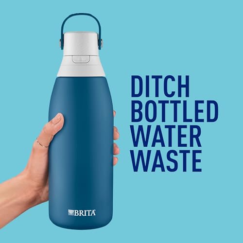 Brita Stainless Steel Water Bottle with Filter - 32 oz Marina - Reusable & Insulated