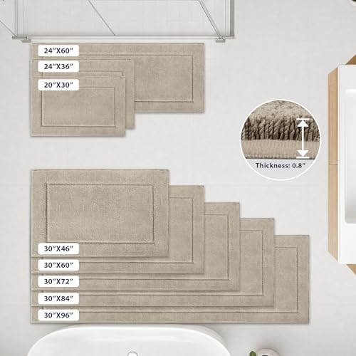Beige Extra Soft Bathroom Rug 20 x 30 Inches - Non-Slip, Plush Kitchen & Bath Mat
