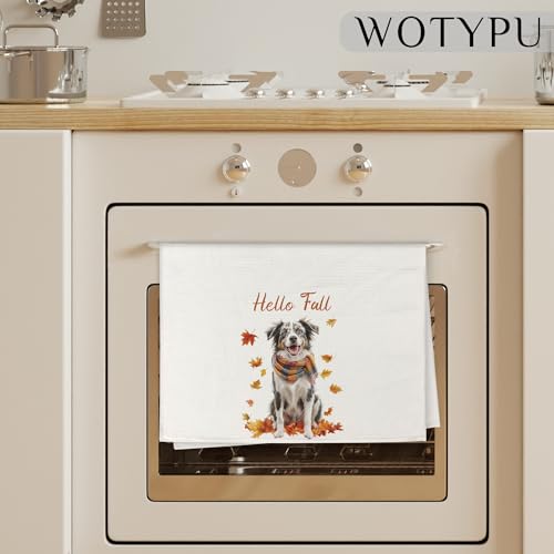 Australian Shepherd Fall Kitchen Towel - WOTYPU 16x24, Variation Australian Shepherd-4