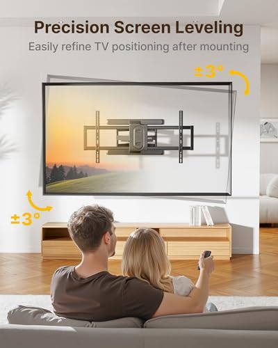 43-90 Inch Full Motion TV Wall Mount Dual Arm Adjustable Bracket - VESA Up to 800x400