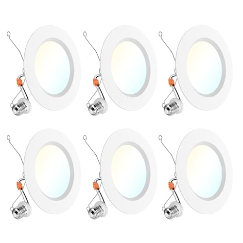 Sunco 6 Pack 6-Inch Dimmable LED Recessed Downlights with 5CCT, 15W=120W