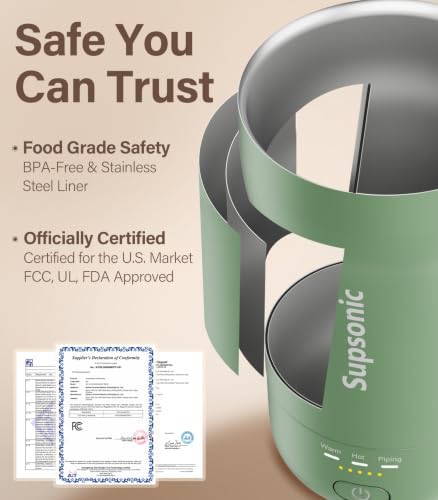 Supsonic Heated Coffee Mug 14oz Smart Travel Mug with Sage Green Variation