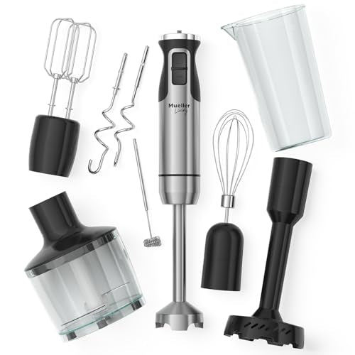Immersion Hand Blender Set with 7 Attachments & 8 Speeds - Includes Stick Blender & Accessories