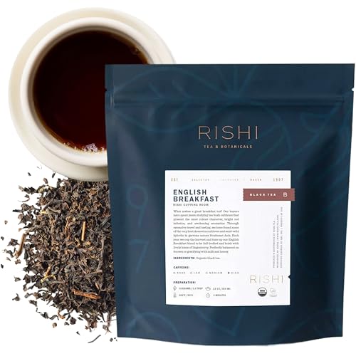 Organic Black Loose Leaf Tea - English Breakfast, Caffeinated, 1lb - Rich, Malty Flavor