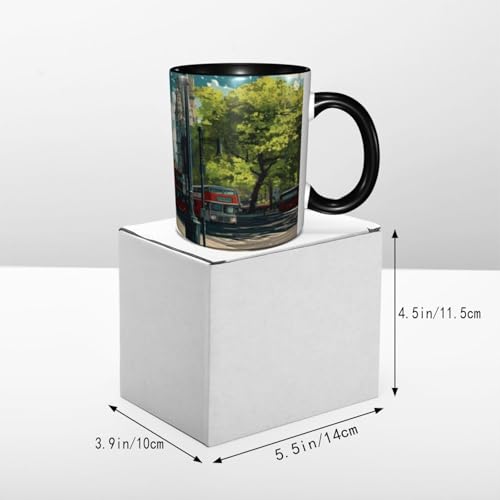 Jumou Silver 11oz Coffee Mug - Cute Funny Ceramic Cup for Women & Men