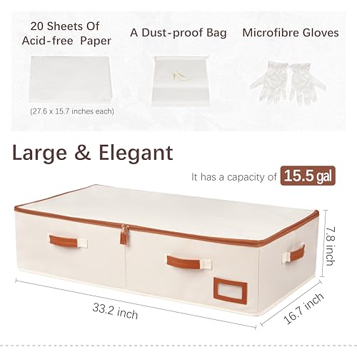 Large Wedding Dress Storage Box with Accessories Organizer - Dustproof & Foldable