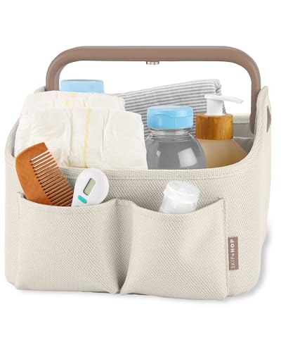 Light-Up Diaper Caddy Organizer with Touch Sensor Night Light - Nursery Style Oat